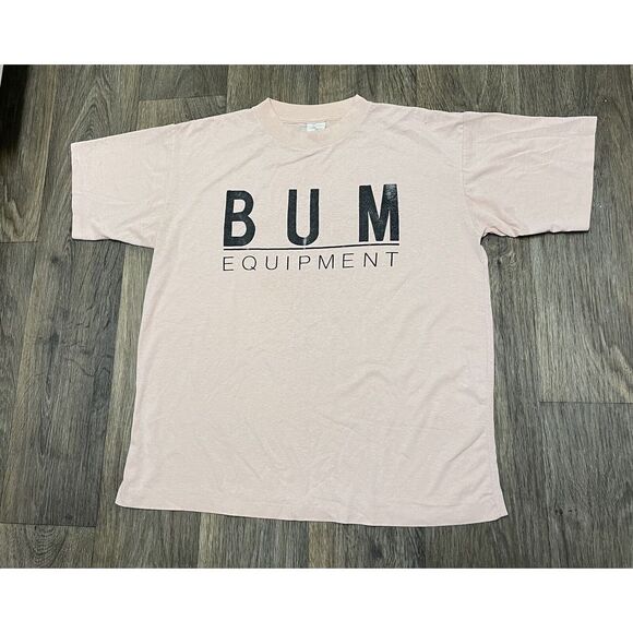 Vintage BUM Equipment T-Shirt Striped Boxy Crop Tee 90s Workout Gym Large 1994 - Picture 15 of 15